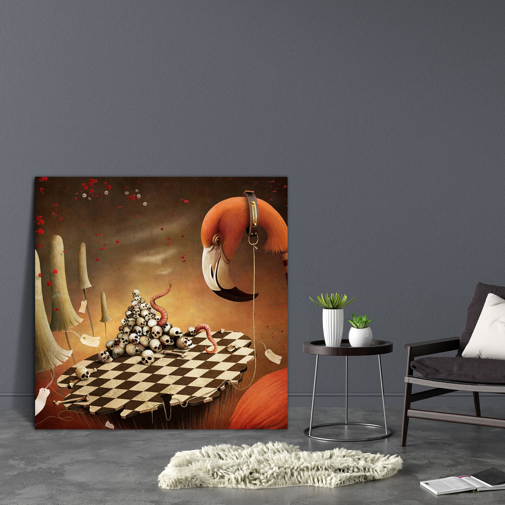 Fairy Tale Wonderland With Flamingo & Mushrooms Canvas Painting Synthetic Frame-Paintings MDF Framing-AFF_FR-IC 5003030 IC 5003030, Ancient, Art and Paintings, Birds, Botanical, Conceptual, Cuisine, Digital, Digital Art, Drawing, Fantasy, Floral, Flowers, Food, Food and Beverage, Food and Drink, Geometric Abstraction, Graphic, Historical, Illustrations, Medieval, Nature, Signs, Signs and Symbols, Sunsets, Vintage, fairy, tale, wonderland, with, flamingo, mushrooms, canvas, painting, synthetic, frame, abstra