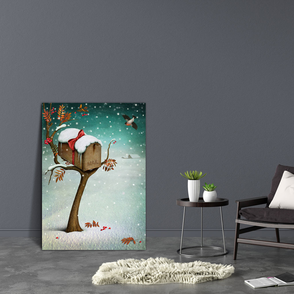 Mailbox In Winter Forest Canvas Painting Synthetic Frame-Paintings MDF Framing-AFF_FR-IC 5003032 IC 5003032, Ancient, Animals, Art and Paintings, Birds, Christianity, Digital, Digital Art, Fantasy, Graphic, Historical, Holidays, Illustrations, Medieval, Seasons, Signs, Signs and Symbols, Vintage, mailbox, in, winter, forest, canvas, painting, synthetic, frame, animal, art, beautifully, berry, bird, bow, bright, bullfinch, card, celebration, christmas, computer, graphics, concept, congratulation, create, des