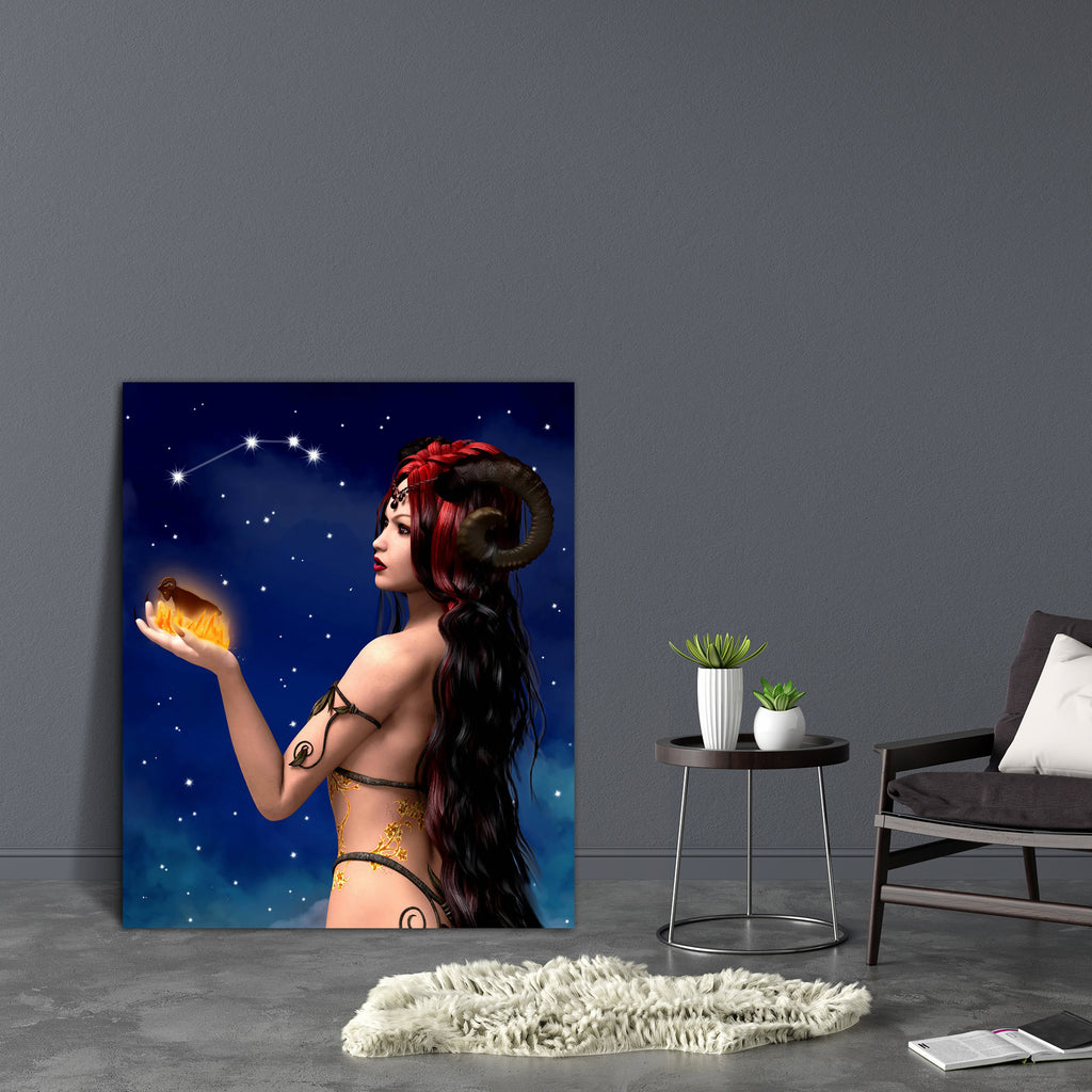 Zodiac Series Aries D1 Canvas Painting Synthetic Frame-Paintings MDF Framing-AFF_FR-IC 5003043 IC 5003043, Animals, Art and Paintings, Astrology, Black, Black and White, Digital, Digital Art, Fantasy, Fashion, Graphic, Horoscope, Illustrations, Individuals, Marble and Stone, People, Portraits, Signs, Signs and Symbols, Space, Sun Signs, Symbols, Zodiac, series, aries, d1, canvas, painting, synthetic, frame, animal, art, artistic, beautiful, character, constellation, crown, date, element, female, fire, flame