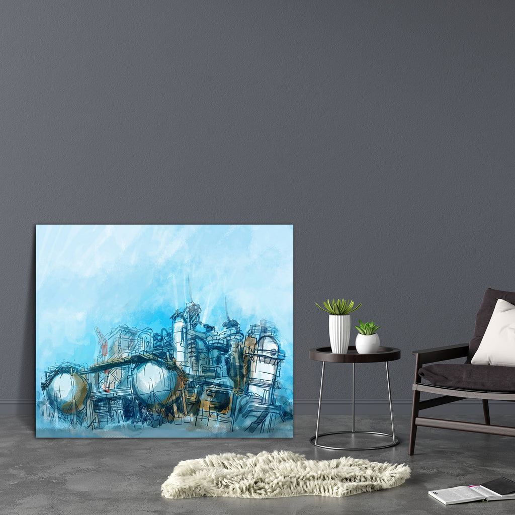 Industrial Buildings Of Plant Or Factory Canvas Painting Synthetic Frame-Paintings MDF Framing-AFF_FR-IC 5003061 IC 5003061, Architecture, Art and Paintings, Black and White, Business, Cities, City Views, Digital, Digital Art, Drawing, Graphic, Hand Drawn, Illustrations, Landmarks, Landscapes, Modern Art, Nature, Paintings, Places, Scenic, Science Fiction, Signs, Signs and Symbols, Sketches, Urban, Watercolour, White, Metallic, industrial, buildings, of, plant, or, factory, canvas, painting, synthetic, fram