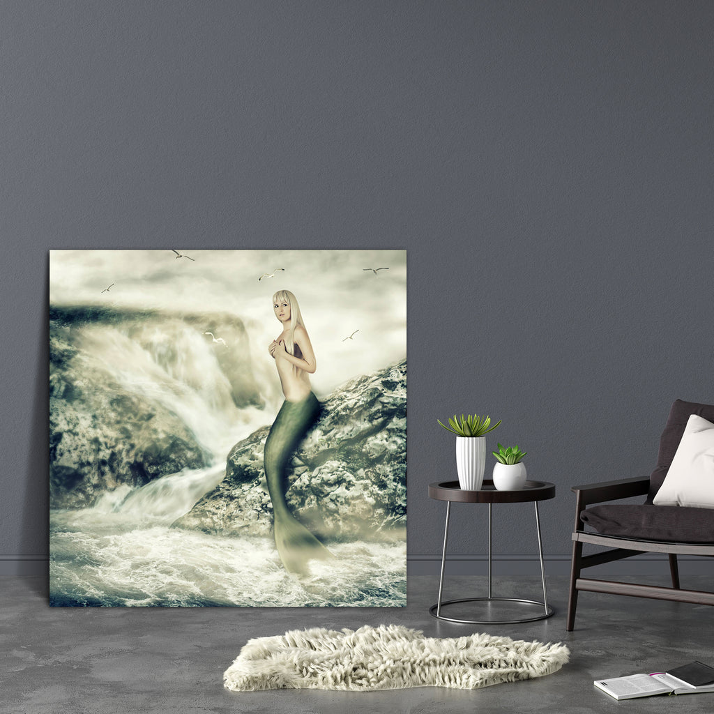 Beautiful Mermaid Sitting On A Rock Canvas Painting Synthetic Frame-Paintings MDF Framing-AFF_FR-IC 5003069 IC 5003069, Art and Paintings, Birds, Fantasy, Fashion, Marble and Stone, Mermaid, Mountains, Nature, Religion, Religious, Scenic, beautiful, sitting, on, a, rock, canvas, painting, synthetic, frame, art, beach, beauty, cute, dark, daydream, delight, fairytale, female, figure, fishtail, girl, glamour, goddess, hair, harmony, legend, magic, mist, model, mythical, nymph, ocean, outdoor, person, pretty, 