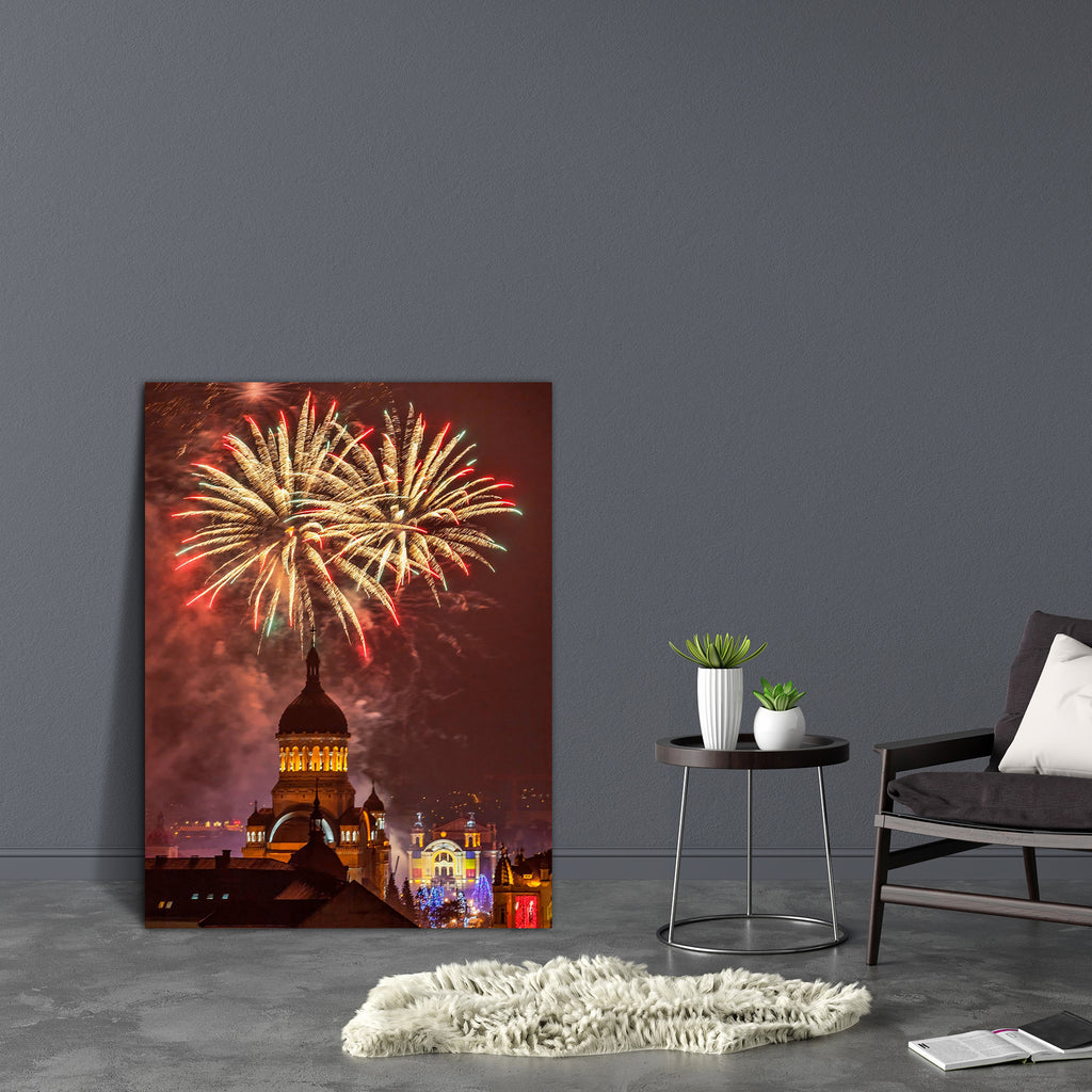 Fireworks in Avram Iancu Square, Romania Canvas Painting Synthetic Frame-Paintings MDF Framing-AFF_FR-IC 5003070 IC 5003070, Architecture, Automobiles, Christianity, Cities, City Views, Festivals, Festivals and Occasions, Festive, God Ram, Holidays, Religion, Religious, Transportation, Travel, Urban, Vehicles, fireworks, in, avram, iancu, square, romania, canvas, painting, synthetic, frame, anniversary, beautiful, buildings, cathedral, celebration, christmas, city, cityscape, cluj, napoca, colorful, decembe
