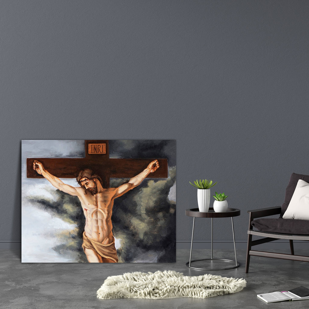 Jesus On The Cross Canvas Painting Synthetic Frame-Paintings MDF Framing-AFF_FR-IC 5003082 IC 5003082, Art and Paintings, Christianity, Cross, Hobbies, Jesus, Paintings, People, on, the, canvas, painting, synthetic, frame, art, artist, brush, color, colors, easel, hobby, indoors, man, oil, paint, painter, palette, talent, under, artzfolio, wall decor for living room, wall frames for living room, frames for living room, wall art, canvas painting, wall frame, scenery, panting, paintings for living room, frame