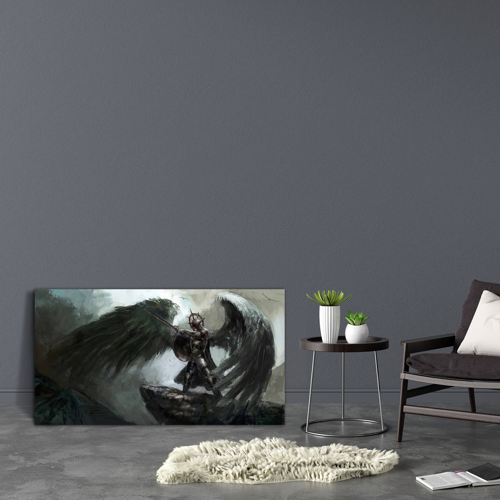 Fallen Angel D1 Canvas Painting Synthetic Frame-Paintings MDF Framing-AFF_FR-IC 5003087 IC 5003087, Art and Paintings, Fantasy, Illustrations, fallen, angel, d1, canvas, painting, synthetic, frame, angels, art, raven, of, death, knight, dark, armor, arousal, blind, curse, damn, devil, doom, evil, feathers, helm, illustration, monster, satan, sword, winds, artzfolio, wall decor for living room, wall frames for living room, frames for living room, wall art, canvas painting, wall frame, scenery, panting, paint