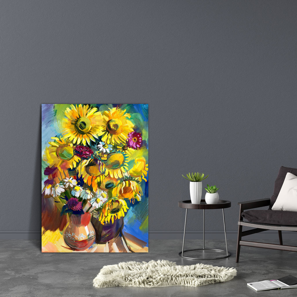 Sunflower D5 Canvas Painting Synthetic Frame-Paintings MDF Framing-AFF_FR-IC 5003093 IC 5003093, Abstract Expressionism, Abstracts, Ancient, Art and Paintings, Botanical, Digital, Digital Art, Drawing, Education, Floral, Flowers, Geometric Abstraction, Gouache, Graphic, Hand Drawn, Historical, Illustrations, Medieval, Nature, Paintings, Scenic, Schools, Semi Abstract, Sketches, Splatter, Tempera, Universities, Vintage, Watercolour, sunflower, d5, canvas, painting, synthetic, frame, abstract, abstraction, ar