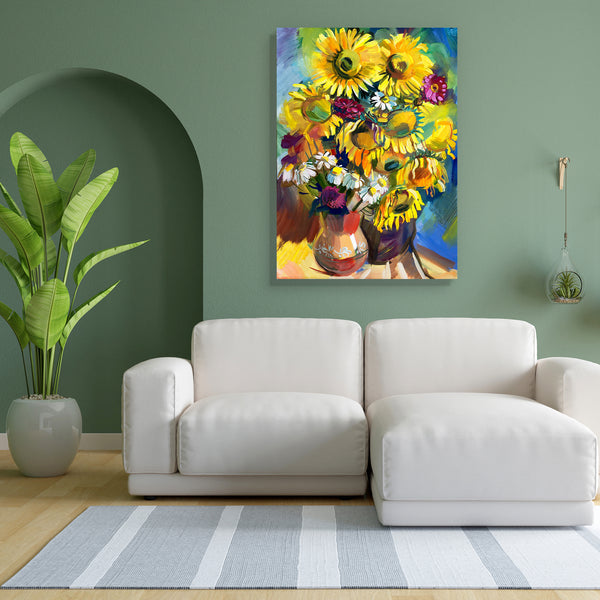 Sunflower D5 Canvas Painting Synthetic Frame-Paintings MDF Framing-AFF_FR-IC 5003093 IC 5003093, Abstract Expressionism, Abstracts, Ancient, Art and Paintings, Botanical, Digital, Digital Art, Drawing, Education, Floral, Flowers, Geometric Abstraction, Gouache, Graphic, Hand Drawn, Historical, Illustrations, Medieval, Nature, Paintings, Scenic, Schools, Semi Abstract, Sketches, Splatter, Tempera, Universities, Vintage, Watercolour, sunflower, d5, canvas, painting, for, bedroom, living, room, engineered, woo