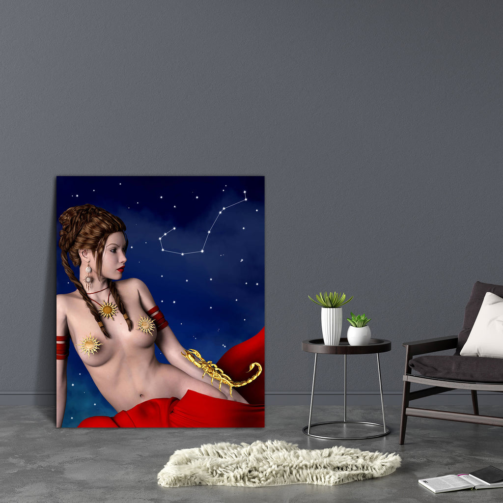Zodiac Series Scorpio D1 Canvas Painting Synthetic Frame-Paintings MDF Framing-AFF_FR-IC 5003095 IC 5003095, Astrology, Digital, Digital Art, Fantasy, Fashion, Futurism, Graphic, Horoscope, Illustrations, Individuals, People, Portraits, Signs, Signs and Symbols, Sun Signs, Symbols, Zodiac, series, scorpio, d1, canvas, painting, synthetic, frame, scorpion, beautiful, beauty, braid, calendar, character, constellation, drape, earring, element, female, fortune, telling, future, girl, gold, hairstyle, illustrati