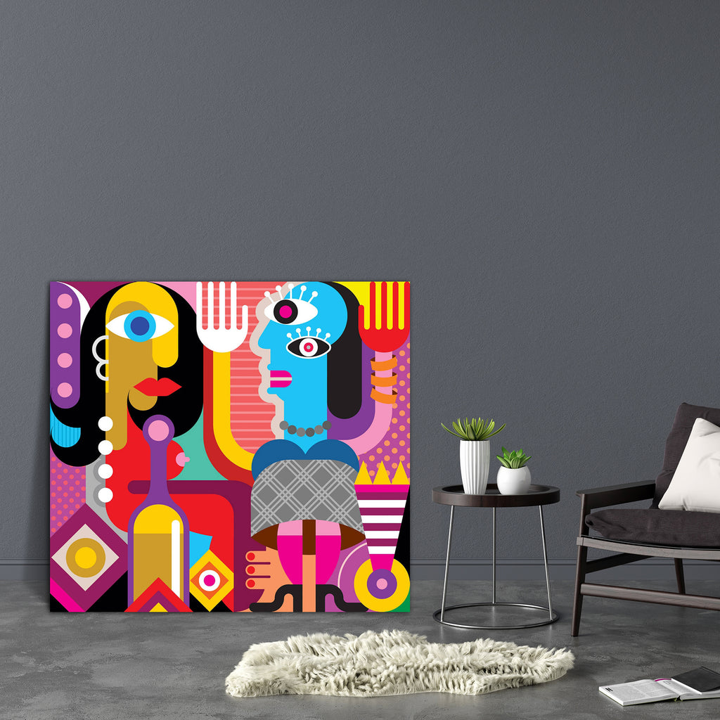 Two Dancing Women Canvas Painting Synthetic Frame-Paintings MDF Framing-AFF_FR-IC 5003113 IC 5003113, Abstract Expressionism, Abstracts, Art and Paintings, Dance, Digital, Digital Art, Festivals, Festivals and Occasions, Festive, Fine Art Reprint, Graphic, Illustrations, Music, Music and Dance, Music and Musical Instruments, Old Masters, Semi Abstract, two, dancing, women, canvas, painting, synthetic, frame, abstract, action, alcohol, art, bottle, carnival, couple, dancer, drink, emotion, eye, face, female,