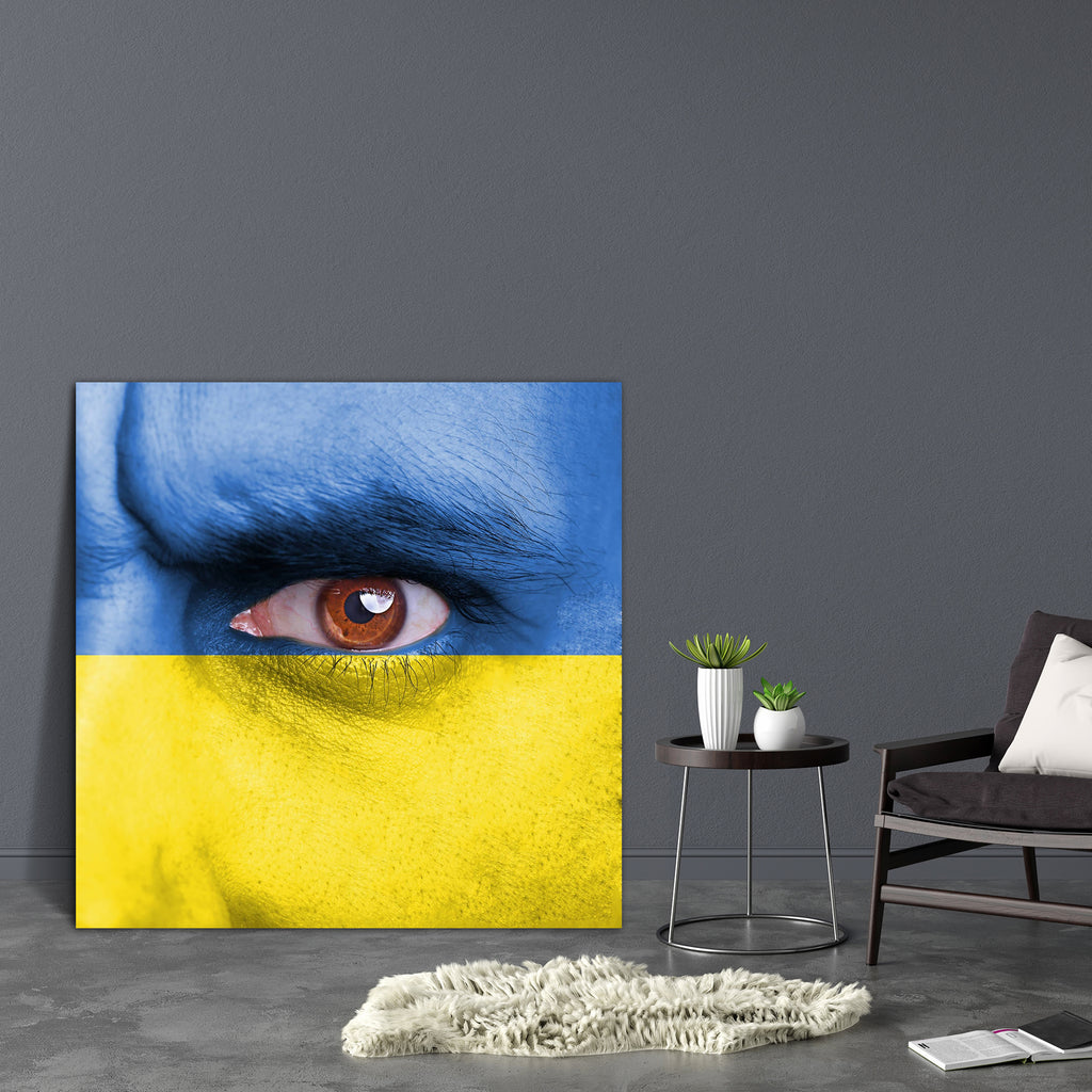 Ukraine Flag Painted On Face, Black and White, Countries, Flags, Signs, Signs and Symbols, Sports, Symbols, White, art, bed, big, canvas, colour, decor, dining, framed, framing, hanging, house, item, landscape, large, living, modern, mural, office, painting, panting, poster, print, room, scenery, size, vastu, wall, , , , 