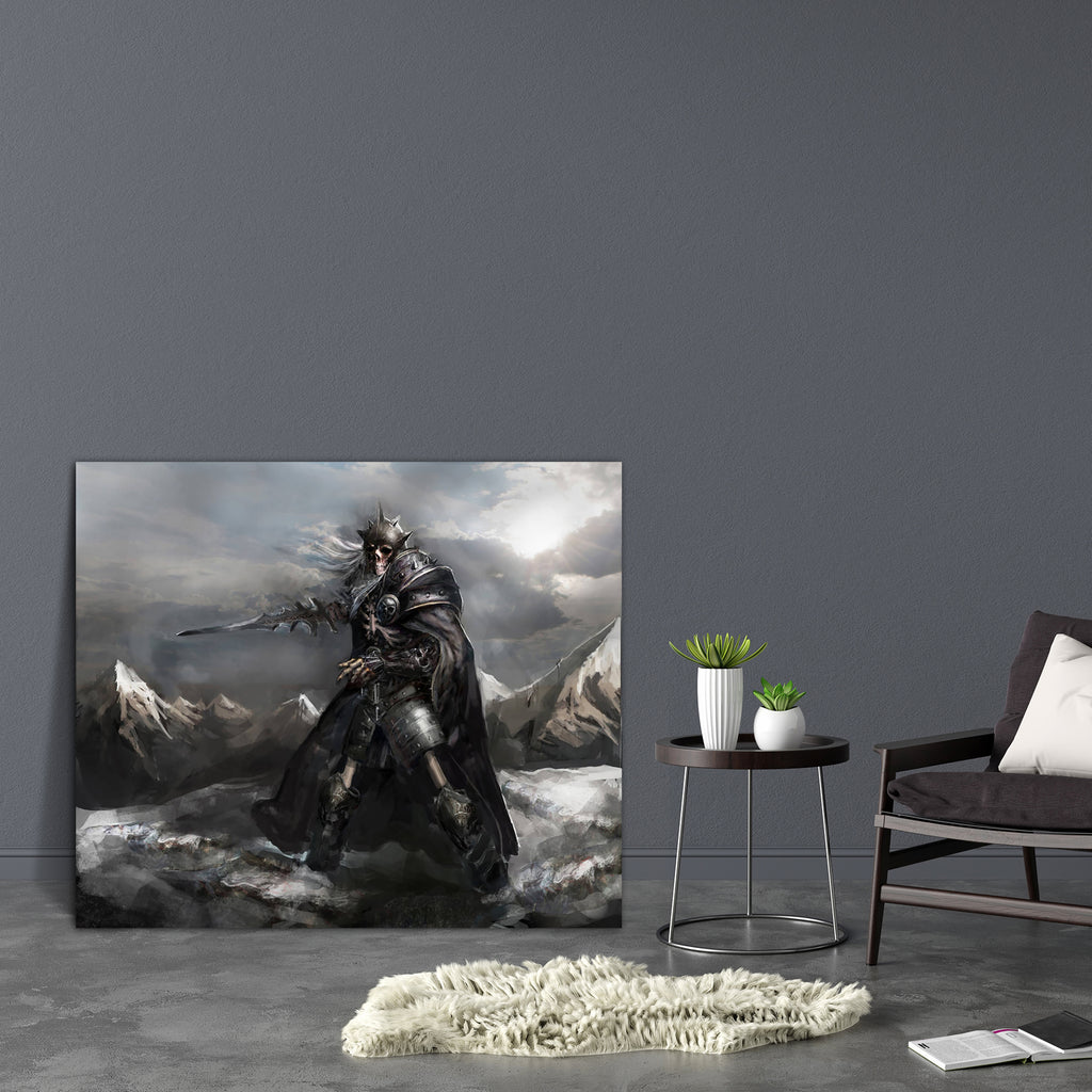 Knight Warrior Canvas Painting Synthetic Frame-Paintings MDF Framing-AFF_FR-IC 5003123 IC 5003123, Art and Paintings, Paintings, knight, warrior, canvas, painting, synthetic, frame, skeleton, demon, evil, skull, satan, afterlife, anger, angry, apocalyptic, armored, art, bad, cold, dead, demonic, diabolic, doom, ember, energy, general, ice, imaginary, king, myth, mythology, poster, undead, wallpaper, winter, artzfolio, wall decor for living room, wall frames for living room, frames for living room, wall art,