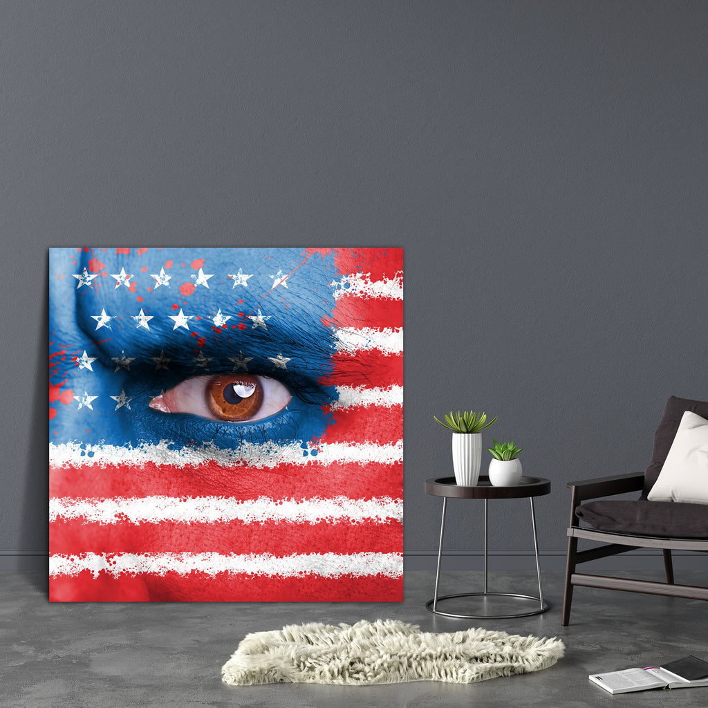 USA Flag Painted On Angry Man Face Canvas Painting Synthetic Frame-Paintings MDF Framing-AFF_FR-IC 5003132 IC 5003132, American, Black and White, Countries, Flags, Signs and Symbols, Sports, Stripes, Symbols, White, usa, flag, painted, on, angry, man, face, canvas, painting, synthetic, frame, america, background, blue, color, concept, country, creative, day, expression, eye, paint, facial, fan, follower, freedom, green, independence, looking, make, up, male, nation, passion, patriot, patriotic, pride, red, 