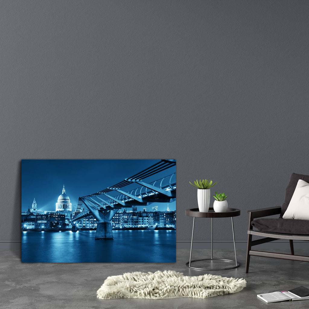 Millennium Bridge & St Pauls Cathedral In London UK Canvas Painting Synthetic Frame-Paintings MDF Framing-AFF_FR-IC 5003138 IC 5003138, Ancient, Architecture, Automobiles, Black, Black and White, Cities, City Views, English, God Ram, Hinduism, Historical, Icons, Landmarks, Medieval, Panorama, Places, Skylines, Transportation, Travel, Urban, Vehicles, Vintage, White, millennium, bridge, st, pauls, cathedral, in, london, uk, canvas, painting, synthetic, frame, skyline, city, of, attraction, beautiful, and, br