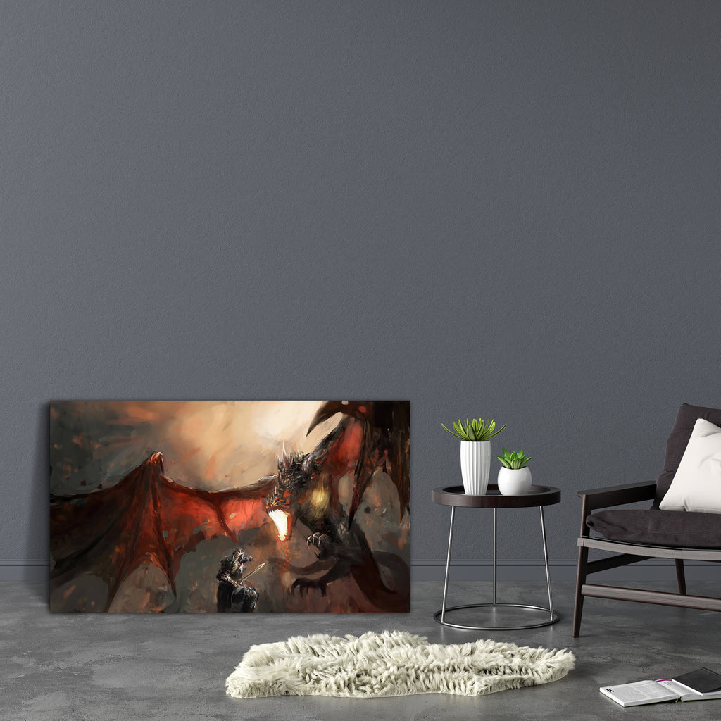 Fighting Dragon Canvas Painting Synthetic Frame-Paintings MDF Framing-AFF_FR-IC 5003147 IC 5003147, Ancient, Animals, Art and Paintings, Drawing, Fantasy, Illustrations, Medieval, Mountains, Vintage, fighting, dragon, canvas, painting, synthetic, frame, art, knight, dragons, warrior, fire, animal, attack, battle, big, breath, creature, danger, destruction, drawings, evil, fairytale, fantastic, fear, fearful, fictional, field, flight, hunt, illustration, imagination, king, large, legend, monster, mythology, 