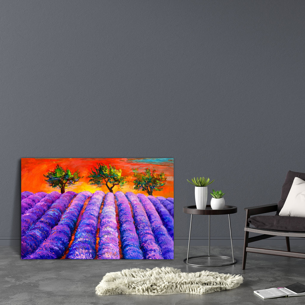 Lavender Fields & Trees Canvas Painting Synthetic Frame-Paintings MDF Framing-AFF_FR-IC 5003150 IC 5003150, Abstract Expressionism, Abstracts, Art and Paintings, Botanical, Floral, Flowers, Illustrations, Impressionism, Japanese, Landscapes, Modern Art, Nature, Paintings, Rural, Scenic, Seasons, Semi Abstract, Signs, Signs and Symbols, Sunsets, lavender, fields, trees, canvas, painting, synthetic, frame, abstract, acrylic, art, artistic, background, beautiful, blue, bright, brush, charming, color, colorful,