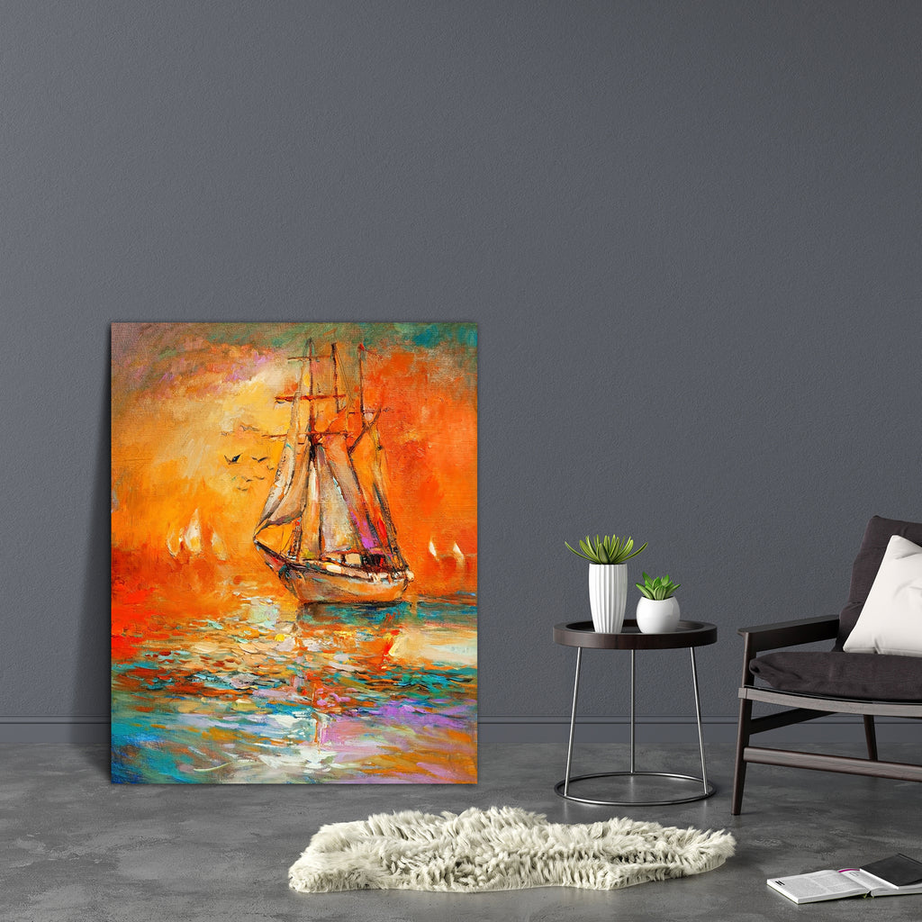 Sail Ship & Sea D4 Canvas Painting Synthetic Frame-Paintings MDF Framing-AFF_FR-IC 5003151 IC 5003151, Abstract Expressionism, Abstracts, Art and Paintings, Automobiles, Boats, Drawing, Illustrations, Impressionism, Landscapes, Modern Art, Nature, Nautical, Paintings, Scenic, Semi Abstract, Signs, Signs and Symbols, Sketches, Sunsets, Transportation, Travel, Vehicles, Watercolour, sail, ship, sea, d4, canvas, painting, synthetic, frame, oil, abstract, acrylic, art, artist, artistic, artwork, backdrop, backg
