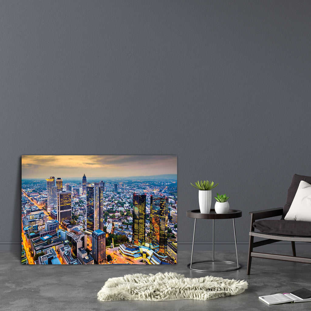 Aerial View of Frankfurt, Germany Canvas Painting Synthetic Frame-Paintings MDF Framing-AFF_FR-IC 5003159 IC 5003159, Architecture, Business, Cities, City Views, German, Landmarks, Landscapes, Modern Art, Places, Scenic, Skylines, Sunrises, Sunsets, Urban, aerial, view, of, frankfurt, germany, canvas, painting, synthetic, frame, skyline, building, buildings, district, cbd, central, city, cityscape, dawn, downtown, dusk, europe, european, evening, famous, place, financial, am, main, high, rise, landmark, lig