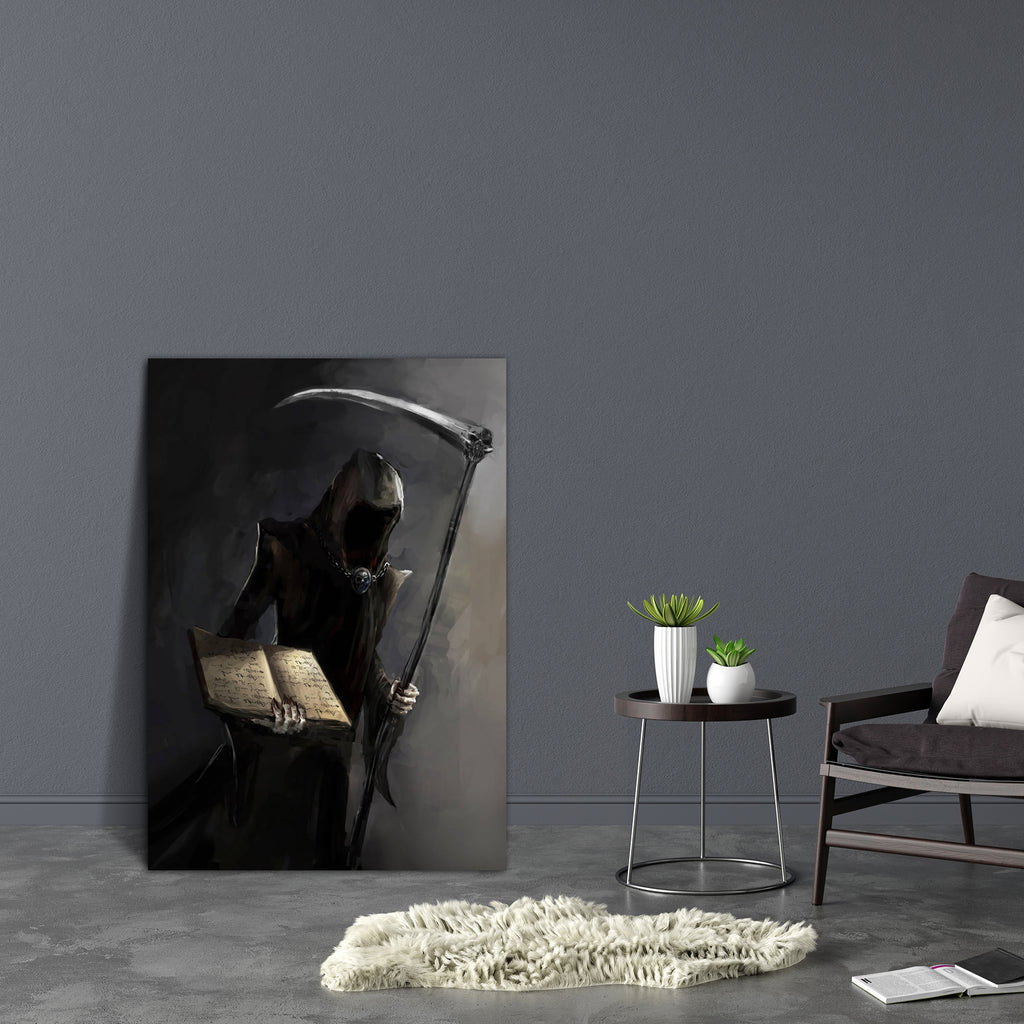 Grim Reaper With A Death Book Canvas Painting Synthetic Frame-Paintings MDF Framing-AFF_FR-IC 5003161 IC 5003161, Art and Paintings, Books, Paintings, grim, reaper, with, a, death, book, canvas, painting, synthetic, frame, demon, devil, afterlife, anger, angry, apocalyptic, armored, art, bad, battlefield, demonic, diabolic, doom, ember, energy, evil, fire, flames, hell, illusion, imaginary, judgment, myth, mythology, poster, shadow, wallpaper, wings, wrath, artzfolio, wall decor for living room, wall frames