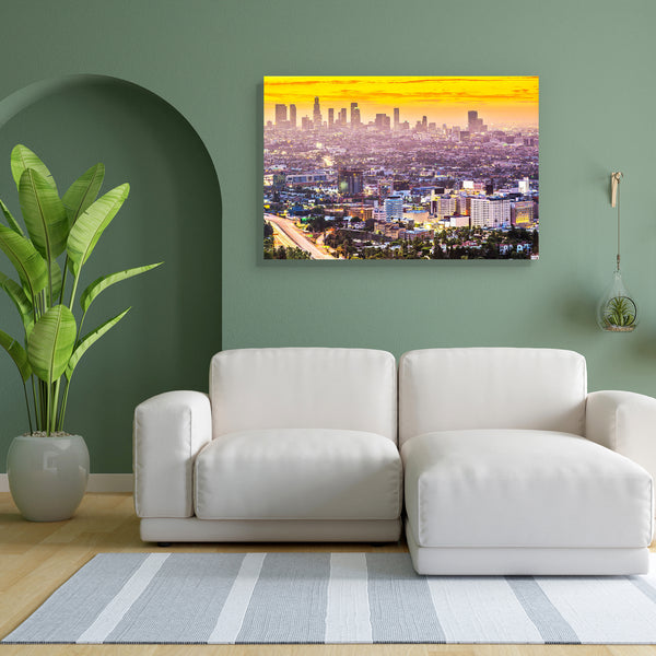 Downtown Cityscape of Los Angeles, California, USA D2 Canvas Painting Synthetic Frame-Paintings MDF Framing-AFF_FR-IC 5003177 IC 5003177, American, Architecture, Business, Cities, City Views, Landmarks, Landscapes, Modern Art, Places, Scenic, Skylines, Sunrises, Urban, downtown, cityscape, of, los, angeles, california, usa, d2, canvas, painting, for, bedroom, living, room, engineered, wood, frame, america, architectural, avenue, buildings, ca, cbd, central, district, city, dawn, dusk, evening, famous, place