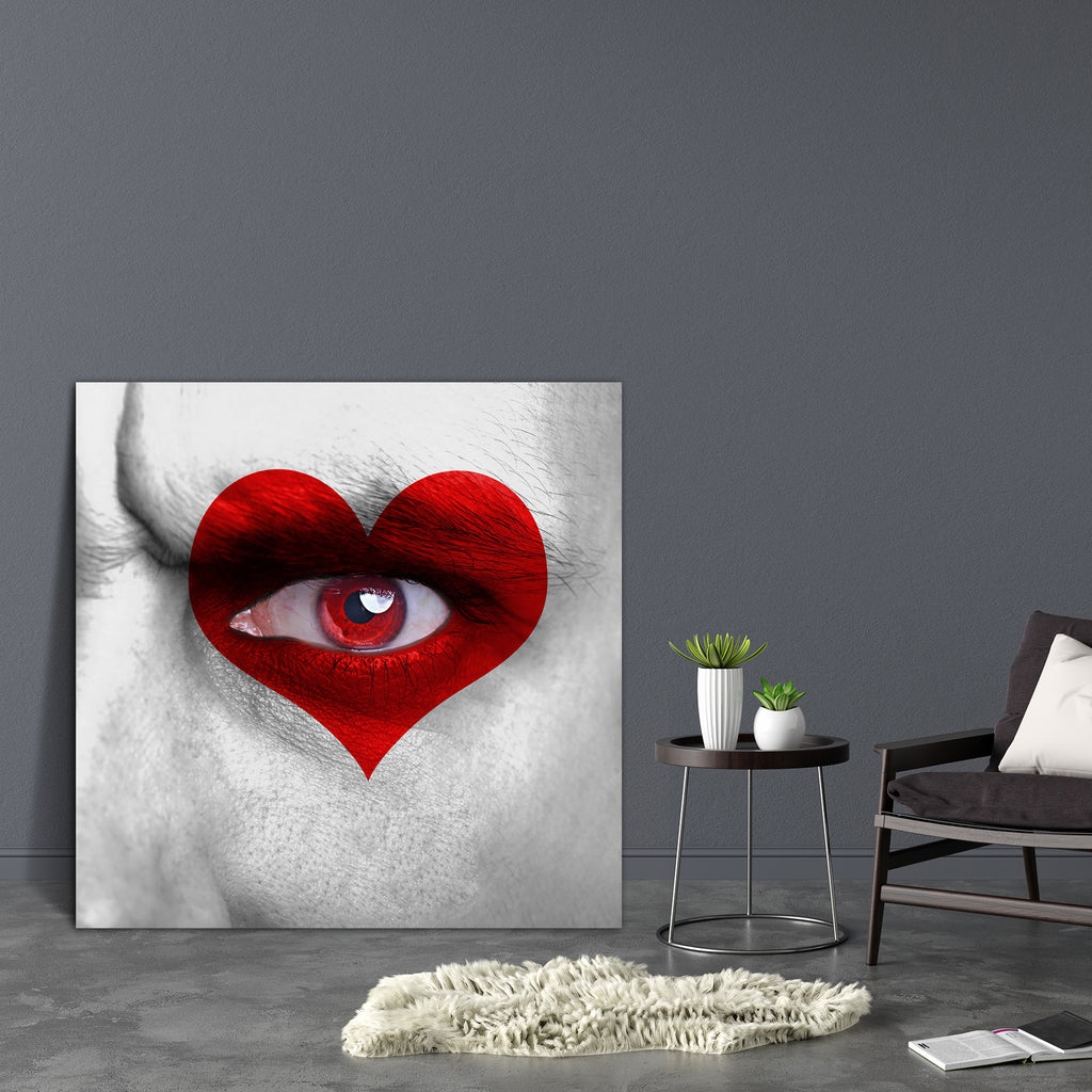 Human Face With Red Heart On Eye Canvas Painting Synthetic Frame-Paintings MDF Framing-AFF_FR-IC 5003186 IC 5003186, Abstract Expressionism, Abstracts, Art and Paintings, Black and White, Geometric Abstraction, Hearts, Love, Patterns, Romance, Semi Abstract, Signs, Signs and Symbols, Symbols, Wedding, White, human, face, with, red, heart, on, eye, canvas, painting, synthetic, frame, abstract, abstraction, beautiful, beauty, colorful, colors, concept, couple, day, design, element, facepaint, girl, idea, look