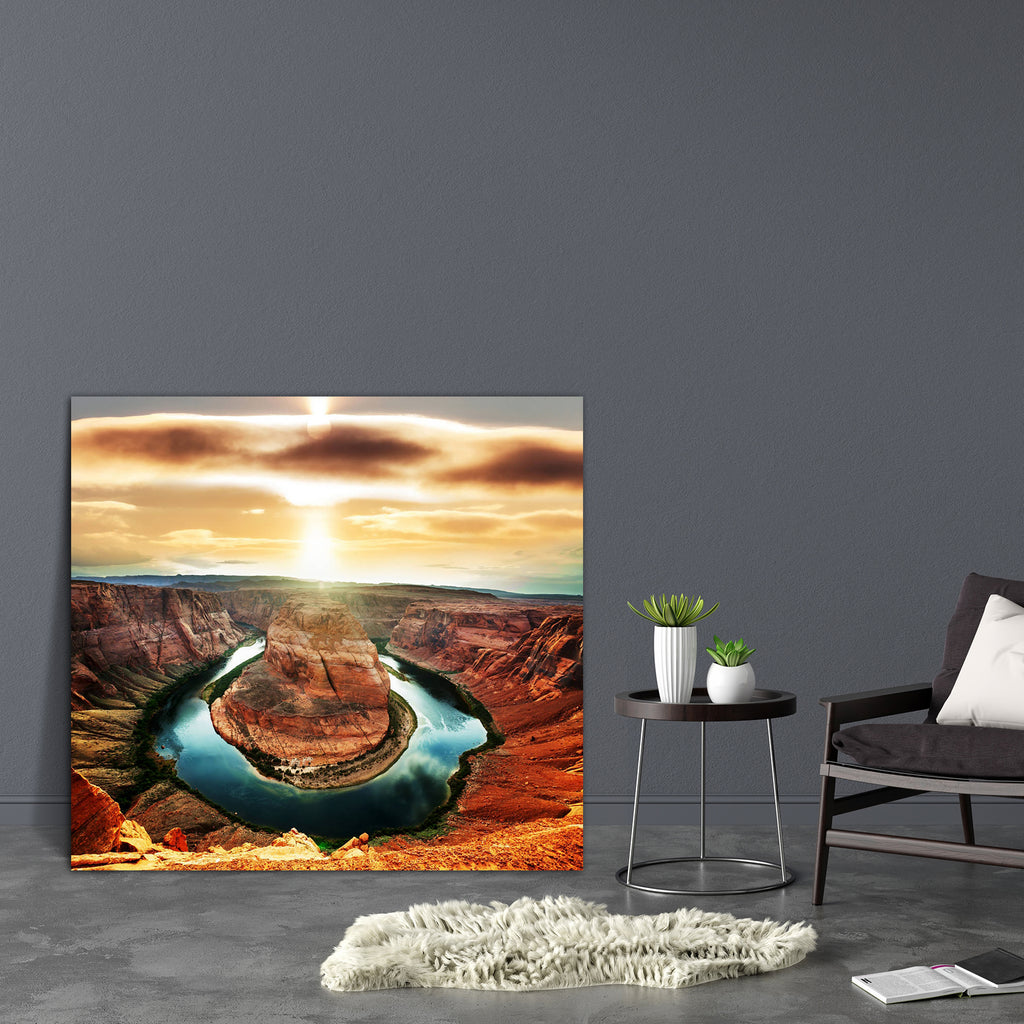 Horse Shoe Bend Canvas Painting Synthetic Frame-Paintings MDF Framing-AFF_FR-IC 5003208 IC 5003208, American, Automobiles, Landscapes, Nature, Scenic, Sunrises, Sunsets, Transportation, Travel, Vehicles, horse, shoe, bend, canvas, painting, synthetic, frame, area, canyon, clouds, colorado, curve, dawn, desert, destinations, drive, drought, dusk, famous, formation, grand, high, horseshoe, landscape, outdoor, page, park, plateau, pointing, power, ravine, recreation, red, river, rock, scenics, sky, sunrise, su