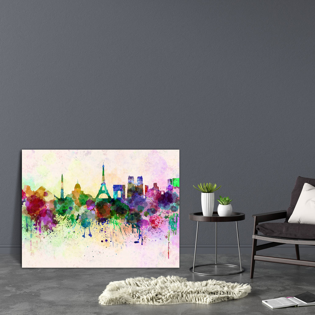 Paris Skyline, France Canvas Painting Synthetic Frame-Paintings MDF Framing-AFF_FR-IC 5003218 IC 5003218, Abstract Expressionism, Abstracts, Ancient, Architecture, Art and Paintings, Cities, City Views, French, Historical, Illustrations, Landmarks, Medieval, Panorama, Places, Semi Abstract, Skylines, Splatter, Vintage, Watercolour, paris, skyline, france, canvas, painting, synthetic, frame, abstract, art, watercolor, watercolors, background, bright, cityscape, color, colorful, creativity, europe, grunge, il