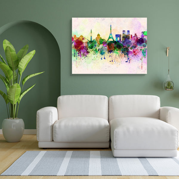 Paris Skyline, France Canvas Painting Synthetic Frame-Paintings MDF Framing-AFF_FR-IC 5003218 IC 5003218, Abstract Expressionism, Abstracts, Ancient, Architecture, Art and Paintings, Cities, City Views, French, Historical, Illustrations, Landmarks, Medieval, Panorama, Places, Semi Abstract, Skylines, Splatter, Vintage, Watercolour, paris, skyline, france, canvas, painting, for, bedroom, living, room, engineered, wood, frame, abstract, art, watercolor, watercolors, background, bright, cityscape, color, color