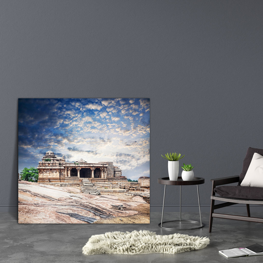 Vijayanagara Empire Hampi Karnataka India Canvas Painting Synthetic Frame-Paintings MDF Framing-AFF_FR-IC 5003221 IC 5003221, Ancient, Architecture, Asian, Automobiles, Cities, City Views, Hinduism, Historical, Indian, Landmarks, Landscapes, Marble and Stone, Medieval, Places, Retro, Scenic, Transportation, Travel, Vehicles, Vintage, vijayanagara, empire, hampi, karnataka, india, canvas, painting, synthetic, frame, archeology, asia, blue, brick, building, cave, city, civilization, clouds, cloudy, column, dr