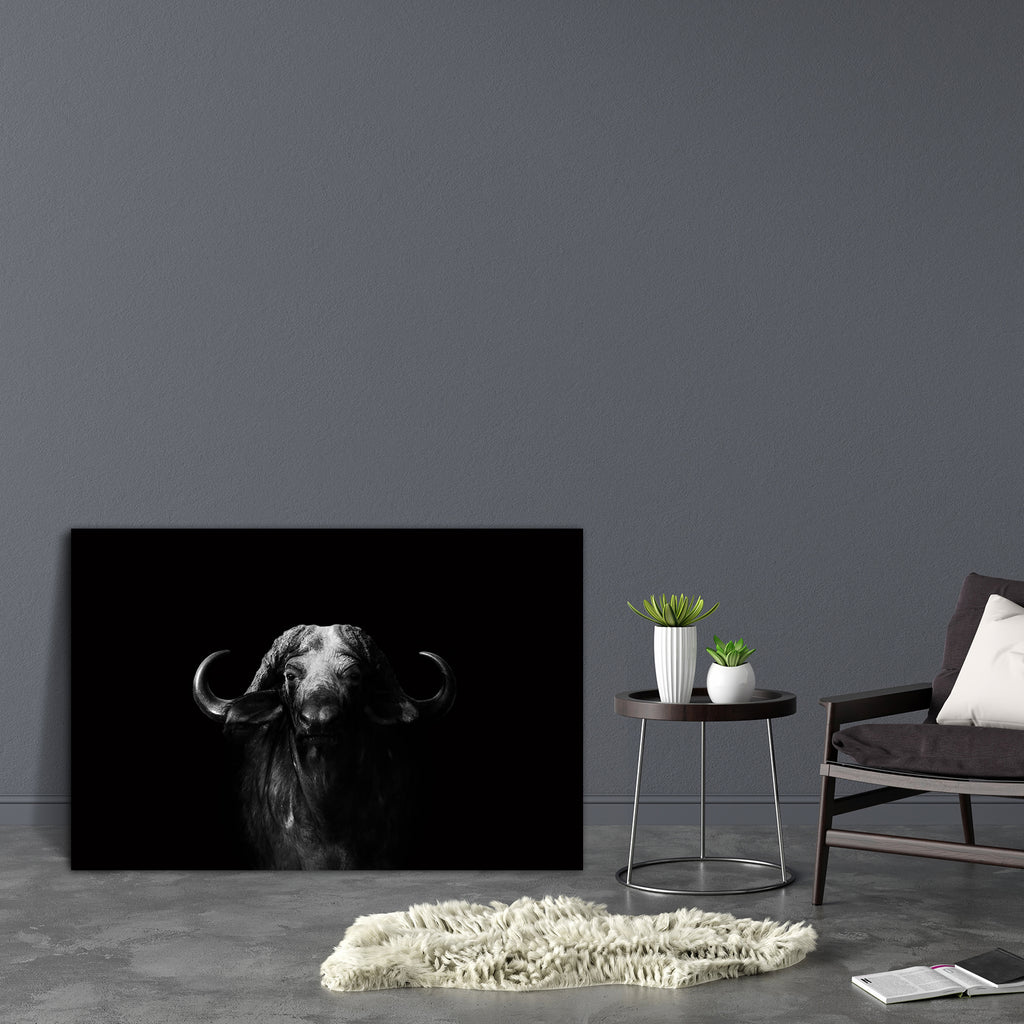 Wild African Cape Buffalo Canvas Painting Synthetic Frame-Paintings MDF Framing-AFF_FR-IC 5003231 IC 5003231, African, Animals, Black, Black and White, Nature, Scenic, Sports, White, Wildlife, wild, cape, buffalo, canvas, painting, synthetic, frame, africa, animal, and, conservation, facing, game, herd, large, looking, mammal, monochrome, national, park, reserve, safari, savanna, vacation, zambia, artzfolio, wall decor for living room, wall frames for living room, frames for living room, wall art, canvas pa