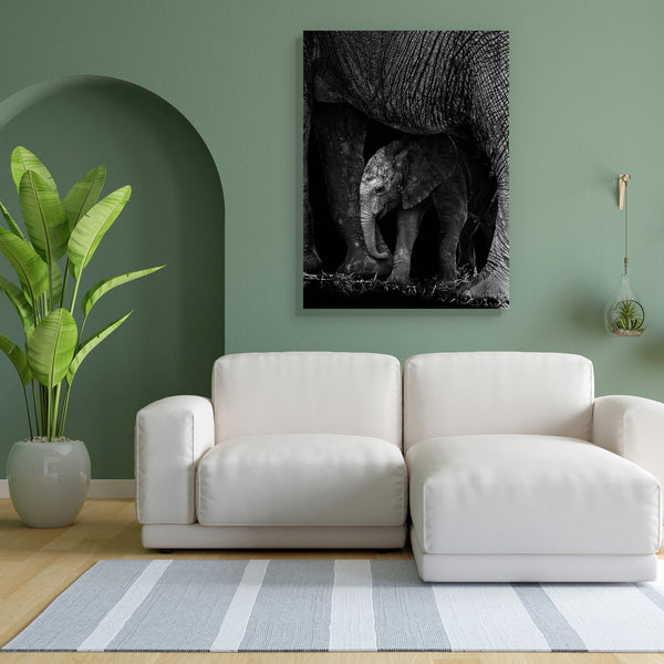 Baby Elephant Protected By It's Mother Canvas Painting Synthetic Frame-Paintings MDF Framing-AFF_FR-IC 5003238 IC 5003238, African, Animals, Automobiles, Baby, Children, Kids, Nature, Scenic, Transportation, Travel, Vehicles, Wildlife, elephant, protected, by, it's, mother, canvas, painting, for, bedroom, living, room, engineered, wood, frame, africa, animal, big, bush, conservation, endangered, herbivore, large, mammal, park, refreshing, reserve, safari, small, south, strong, tourism, tourist, trunk, wild,