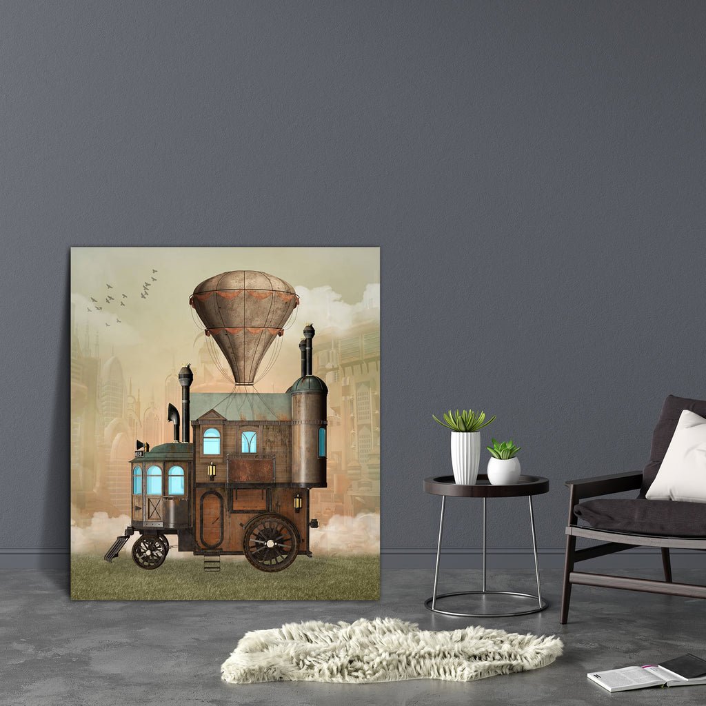 Surreal House Canvas Painting Synthetic Frame-Paintings MDF Framing-AFF_FR-IC 5003252 IC 5003252, Ancient, Architecture, Automobiles, Birds, Cars, Cities, City Views, Fantasy, Historical, Illustrations, Medieval, Retro, Surrealism, Transportation, Travel, Vehicles, Vintage, surreal, house, canvas, painting, synthetic, frame, air, balloon, bird, building, car, carriage, century, cityscape, clouds, fog, haze, home, hot, illustration, locomotive, machine, mobile, old, punk, steam, train, vehicle, artzfolio, wa