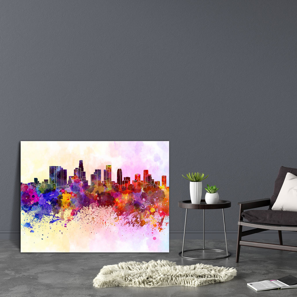 Los Angeles Skyline, USA Canvas Painting Synthetic Frame-Paintings MDF Framing-AFF_FR-IC 5003281 IC 5003281, Abstract Expressionism, Abstracts, American, Ancient, Architecture, Art and Paintings, Cities, City Views, Historical, Illustrations, Landmarks, Medieval, Panorama, Places, Semi Abstract, Skylines, Splatter, Vintage, Watercolour, los, angeles, skyline, usa, canvas, painting, synthetic, frame, grunge, abstract, art, background, bright, california, cityscape, color, colorful, creativity, illustration, 