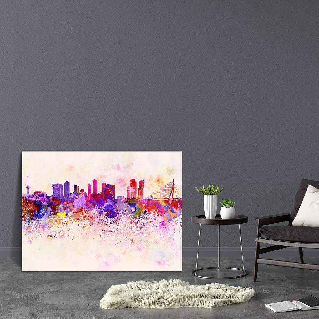 Rotterdam Skyline, Netherlands Canvas Painting Synthetic Frame-Paintings MDF Framing-AFF_FR-IC 5003305 IC 5003305, Abstract Expressionism, Abstracts, Ancient, Architecture, Art and Paintings, Cities, City Views, Historical, Illustrations, Landmarks, Medieval, Panorama, Places, Semi Abstract, Skylines, Splatter, Vintage, Watercolour, rotterdam, skyline, netherlands, canvas, painting, synthetic, frame, abstract, art, bright, cityscape, color, colorful, creativity, europe, grunge, illustration, ink, landmark, 
