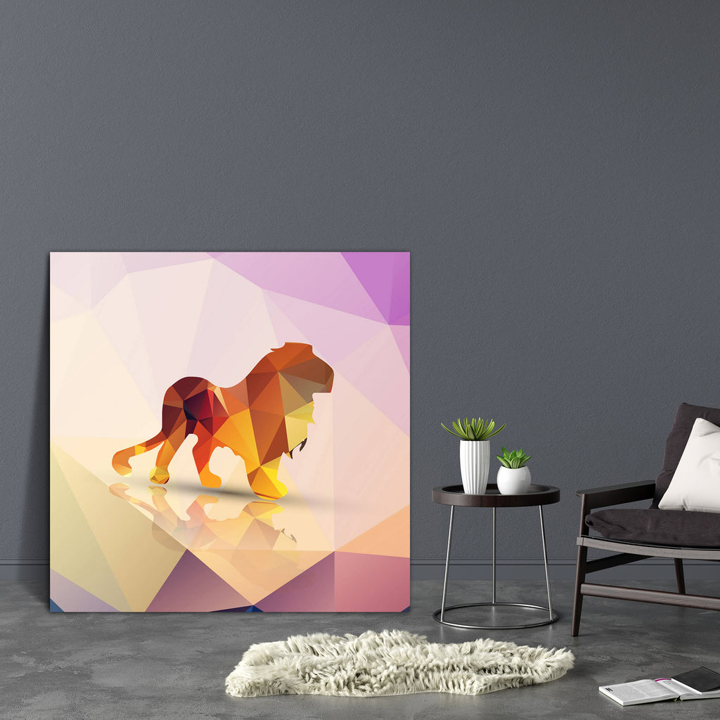 Geometric Polygonal Lion Canvas Painting Synthetic Frame-Paintings MDF Framing-AFF_FR-IC 5003313 IC 5003313, Abstract Expressionism, Abstracts, African, Animals, Art and Paintings, Diamond, Digital, Digital Art, Geometric, Geometric Abstraction, Graphic, Icons, Illustrations, Nature, Patterns, Scenic, Semi Abstract, Signs, Signs and Symbols, Space, Symbols, Triangles, Wildlife, polygonal, lion, canvas, painting, synthetic, frame, abstract, africa, animal, art, artwork, banner, beautiful, body, brave, card, 