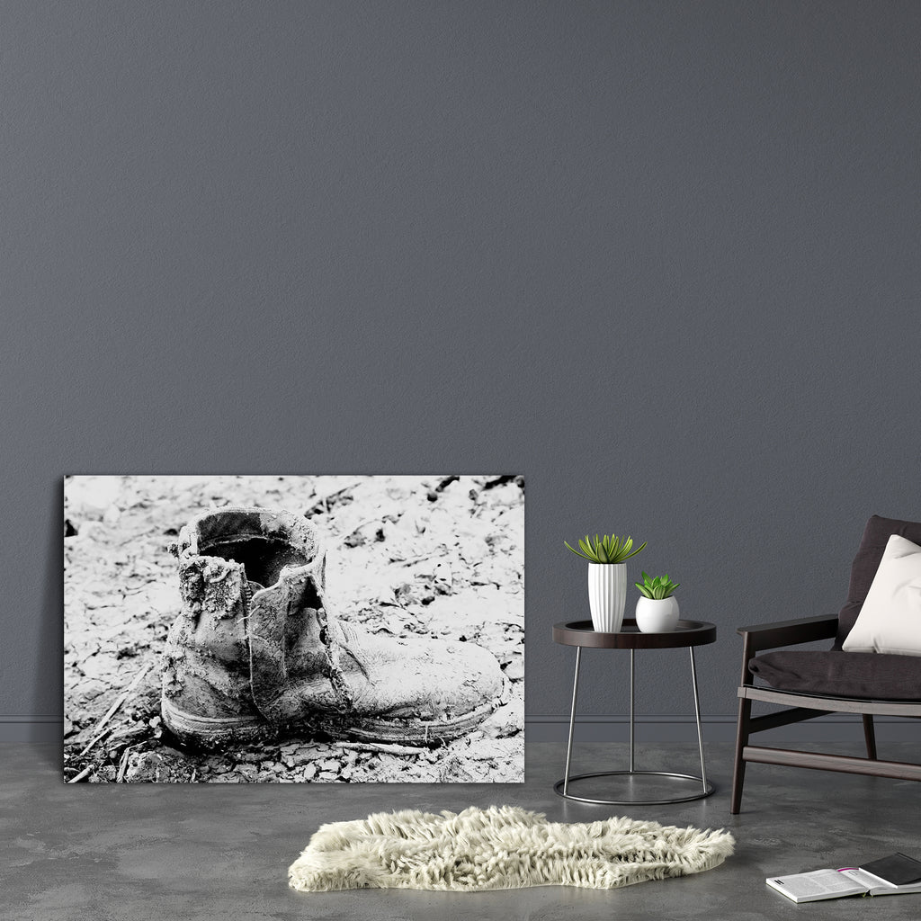 Old Black & White Shoes Canvas Painting Synthetic Frame-Paintings MDF Framing-AFF_FR-IC 5003323 IC 5003323, Black, Black and White, Drawing, Retro, Vintage, White, Metallic, old, shoes, canvas, painting, synthetic, frame, accessory, antique, army, background, boot, boots, closeup, combat, concept, dirt, dirty, foot, footwear, front, grunge, hard, heavy, hiking, leather, military, mud, muddy, object, outdoor, pair, ranger, rough, rugged, shoe, soldier, steel, two, used, wander, war, work, worn, artzfolio, wa