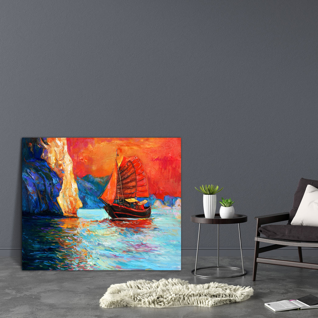 Chinese Sailing Ship & Cliffs Canvas Painting Synthetic Frame-Paintings MDF Framing-AFF_FR-IC 5003331 IC 5003331, Abstract Expressionism, Abstracts, Art and Paintings, Automobiles, Boats, Chinese, Drawing, Illustrations, Impressionism, Landscapes, Modern Art, Nature, Nautical, Paintings, Scenic, Semi Abstract, Signs, Signs and Symbols, Sketches, Sunsets, Transportation, Travel, Vehicles, Watercolour, sailing, ship, cliffs, canvas, painting, synthetic, frame, abstract, acrylic, art, artist, artistic, artwork