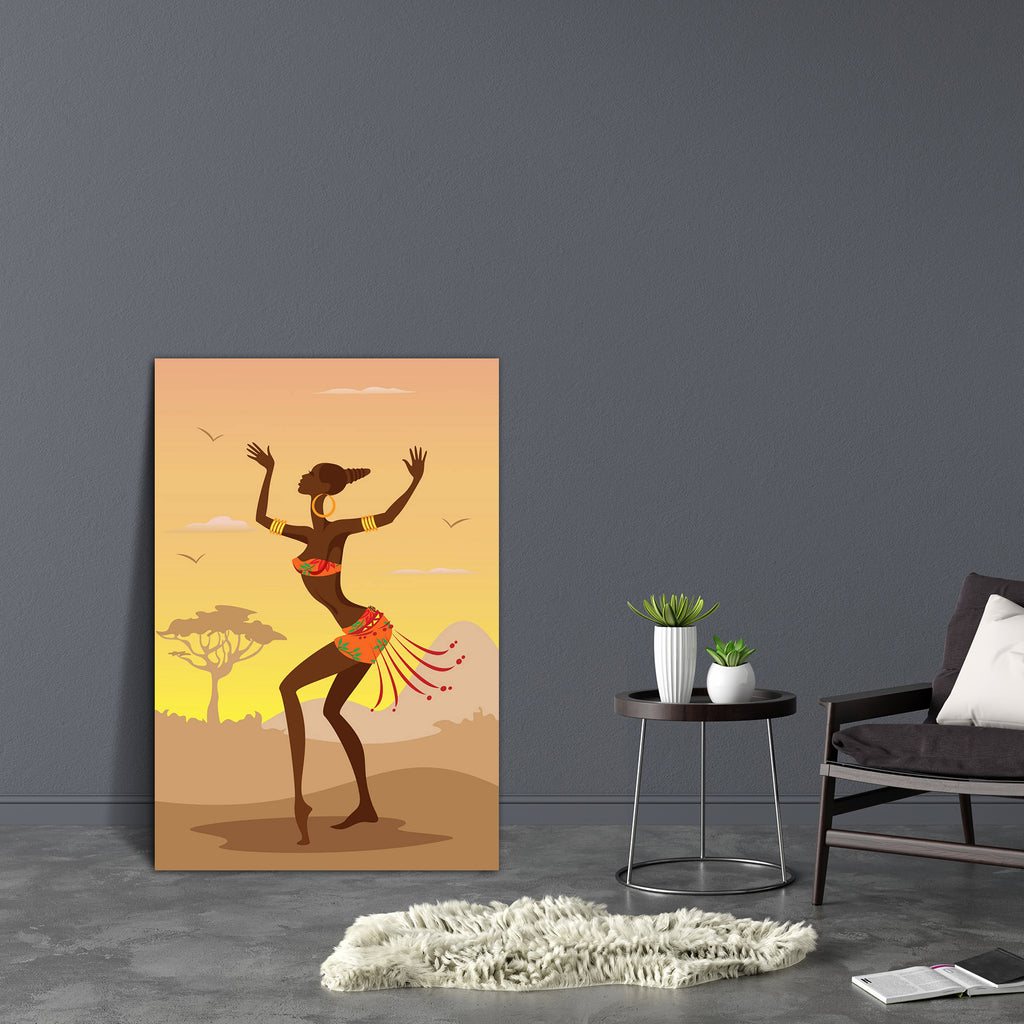 African Woman D2 Canvas Painting Synthetic Frame - Paintings MDF Framing - ArtzFolio.com