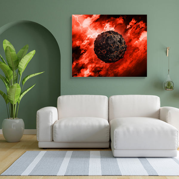 Volcanic Globe Canvas Painting Synthetic Frame-Paintings MDF Framing-AFF_FR-IC 5003375 IC 5003375, 3D, Abstract Expressionism, Abstracts, Astronomy, Cosmology, Illustrations, Landscapes, Nature, Scenic, Science Fiction, Semi Abstract, Space, volcanic, globe, canvas, painting, for, bedroom, living, room, engineered, wood, frame, abstract, climate, change, clouds, dead, tree, earth, extinct, global, warming, illustration, landscape, lava, lightning, old, orange, planet, render, science, fiction, sky, star, st