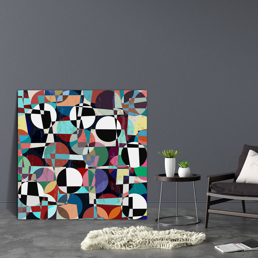 Abstract Geometrical Art D2 Canvas Painting Synthetic Frame - Paintings MDF Framing - ArtzFolio.com