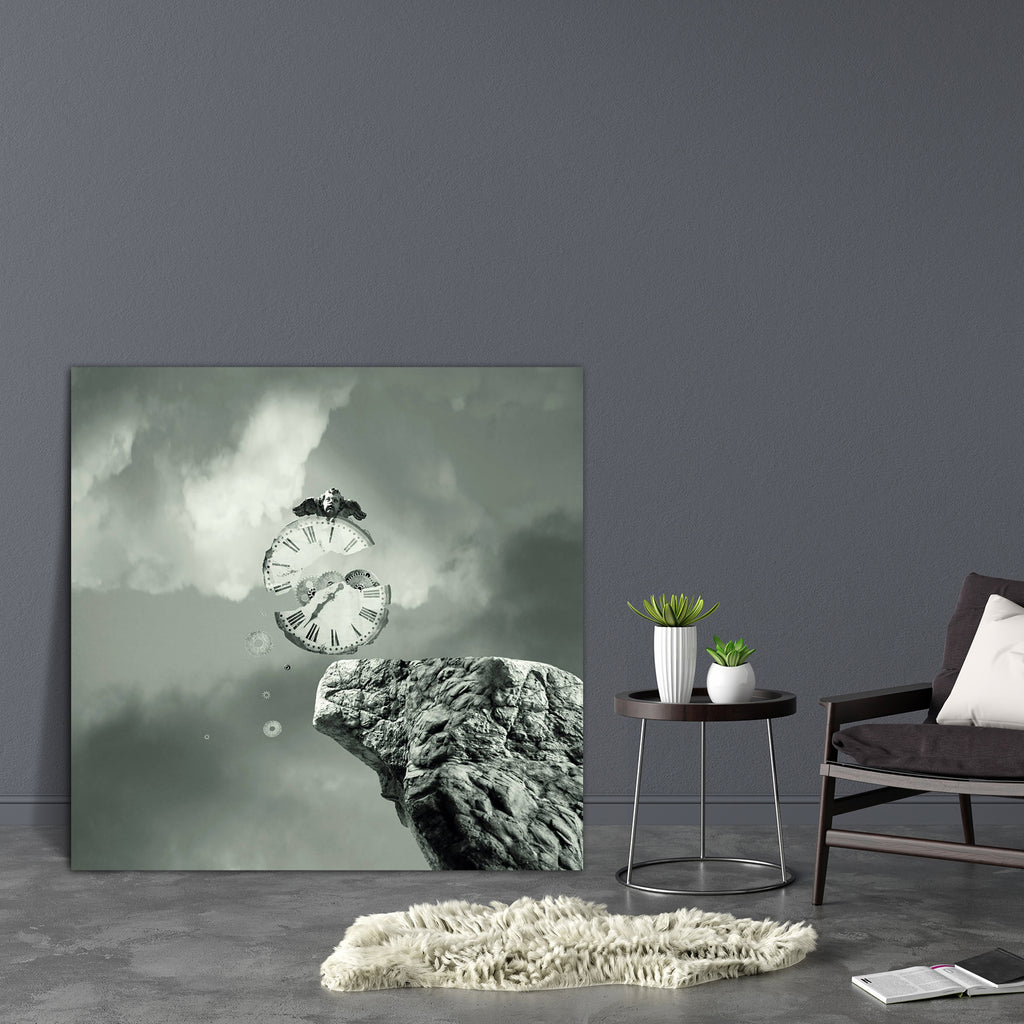 Metaphysics Canvas Painting Synthetic Frame-Paintings MDF Framing-AFF_FR-IC 5003384 IC 5003384, Art and Paintings, Conceptual, Illustrations, Realism, Surrealism, metaphysics, canvas, painting, synthetic, frame, broken, clock, angel, art, artist, artistic, beautiful, cloud, concept, dark, darkness, detail, dramatic, elegant, falling, gray, grey, hands, idea, illustration, illustrative, imagination, imagine, mechanism, number, object, past, ravine, rocky, sky, statue, surreal, surrealistic, time, unique, uni