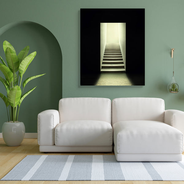 Staircase Inside A Room Canvas Painting Synthetic Frame-Paintings MDF Framing-AFF_FR-IC 5003388 IC 5003388, Architecture, Art and Paintings, Black, Black and White, Conceptual, staircase, inside, a, room, canvas, painting, for, bedroom, living, engineered, wood, frame, architectural, art, artistic, background, concept, dark, darkness, depression, elegant, enigmatic, enter, exit, geometry, goth, illustrative, interior, light, lightness, mental, mind, moods, mysterious, psyche, psychology, scale, secret, seri