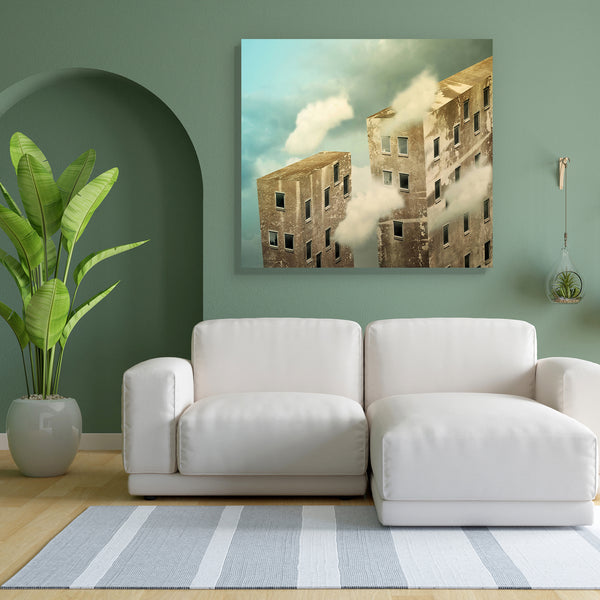 Artistic Skyscrapers In The Sky Canvas Painting Synthetic Frame-Paintings MDF Framing-AFF_FR-IC 5003390 IC 5003390, Architecture, Art and Paintings, Collages, Conceptual, Fantasy, Illustrations, Landscapes, Realism, Scenic, Surrealism, artistic, skyscrapers, in, the, sky, canvas, painting, for, bedroom, living, room, engineered, wood, frame, architectural, art, building, cloud, collage, composition, concept, creativity, illustration, illustrative, imagination, imagine, landscape, poetic, skyscraper, surreal