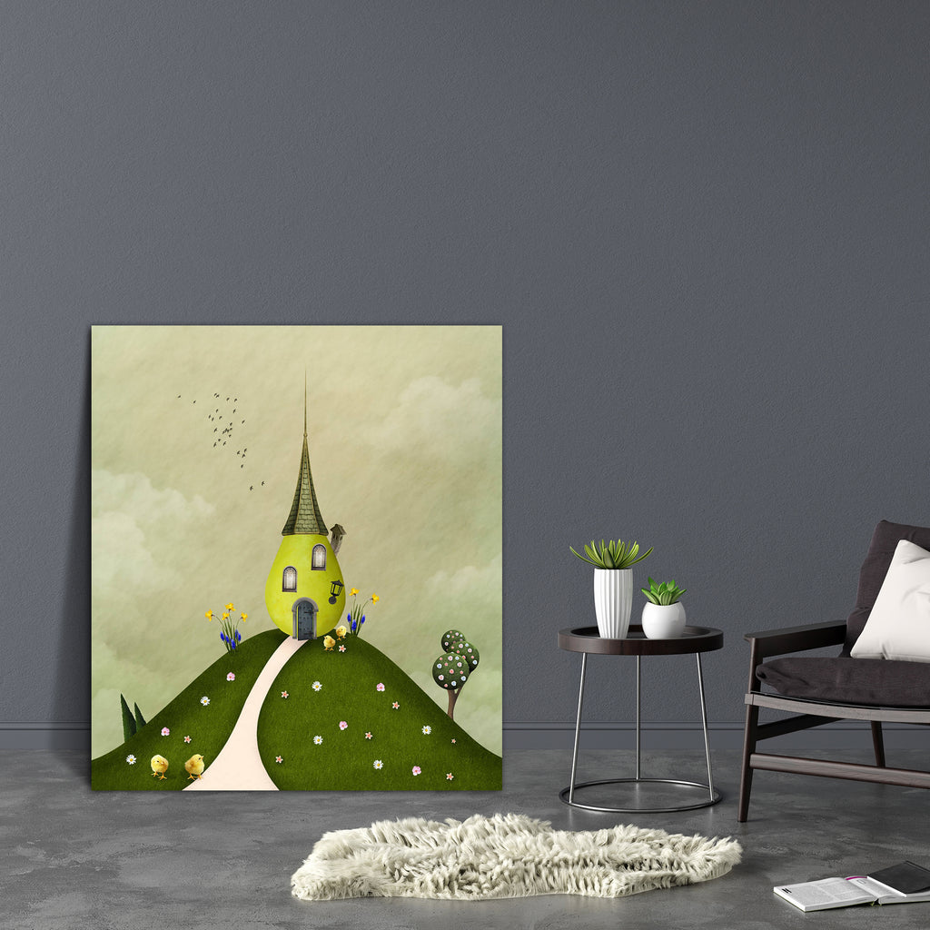 Green Hill Canvas Painting Synthetic Frame-Paintings MDF Framing-AFF_FR-IC 5003395 IC 5003395, Art and Paintings, Birds, Botanical, Countries, Fantasy, Floral, Flowers, Fruit and Vegetable, Fruits, Illustrations, Landscapes, Mountains, Nature, Scenic, Surrealism, green, hill, canvas, painting, synthetic, frame, art, artistic, artwork, bizarre, bloom, buildings, chick, composition, construction, country, curious, daffodil, daisies, fabulous, fairy, fairytale, footpath, fruit, grass, home, house, illustration