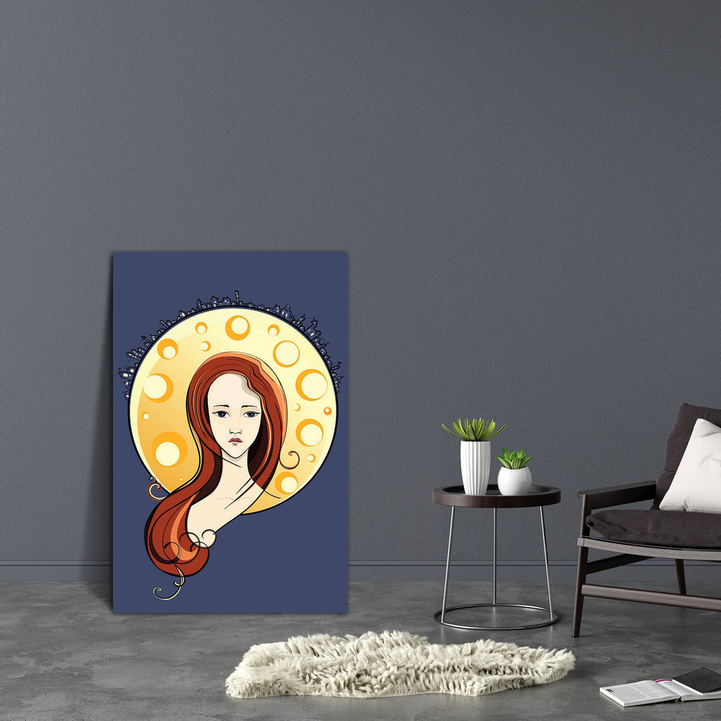 Girl & Lunar City Canvas Painting Synthetic Frame-Paintings MDF Framing-AFF_FR-IC 5003396 IC 5003396, Animated Cartoons, Art and Paintings, Art Nouveau, Caricature, Cartoons, Circle, Cities, City Views, Decorative, Digital, Digital Art, Graphic, Hand Drawn, Illustrations, Individuals, Modern Art, Paintings, Portraits, Skylines, Urban, girl, lunar, city, canvas, painting, synthetic, frame, art, nouveau, beautiful, beauty, built, cartoon, characters, computer, graphics, crown, cute, fantastic, female, feminin