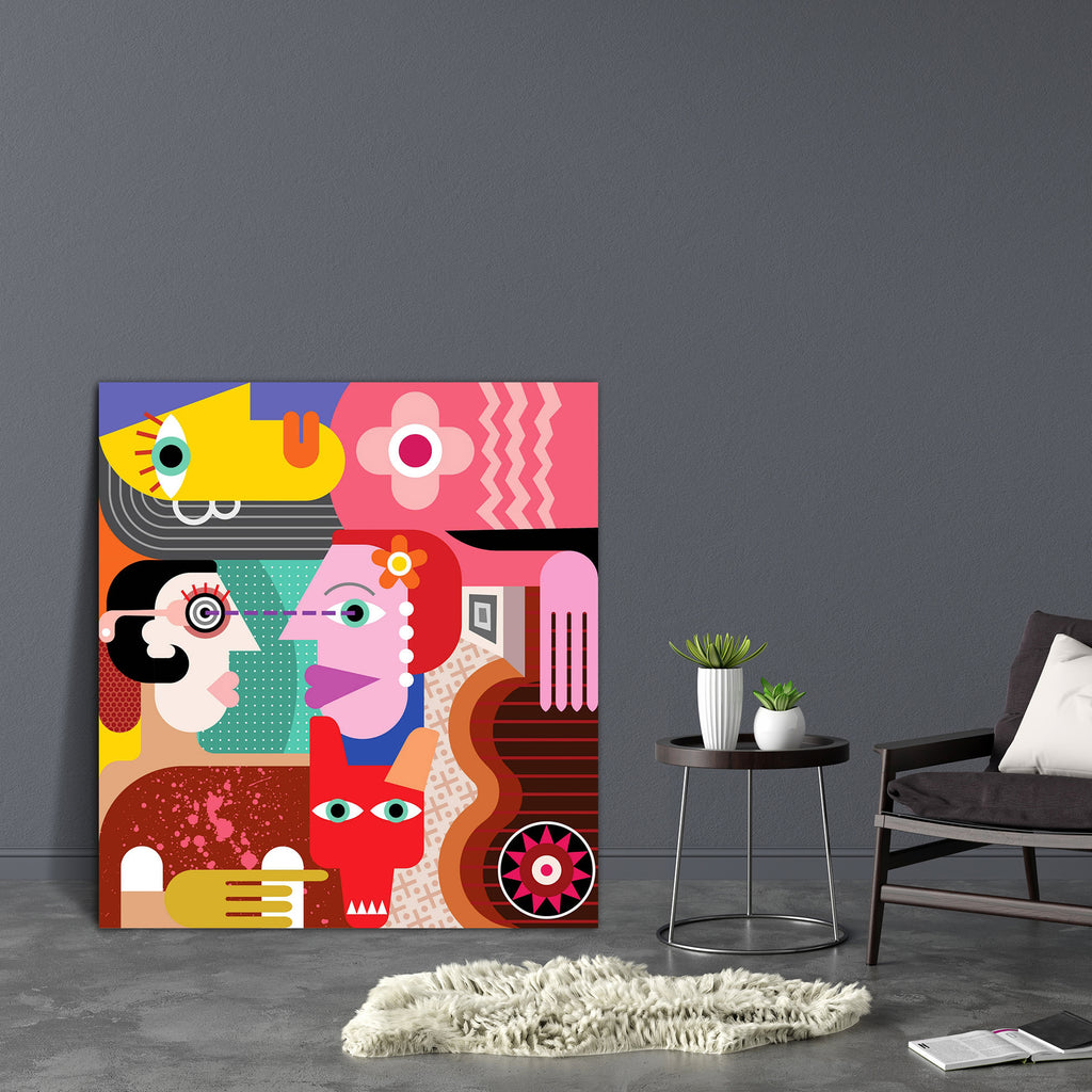 Women With Dog Canvas Painting Synthetic Frame-Paintings MDF Framing-AFF_FR-IC 5003397 IC 5003397, Art and Paintings, Botanical, Digital, Digital Art, Floral, Flowers, Friends, Graphic, Illustrations, Individuals, Modern Art, Nature, Old Masters, People, Pop Art, Portraits, women, with, dog, canvas, painting, synthetic, frame, abstract, art, conversation, couple, face, female, flower, friendship, girlfriend, hand, illustration, look, looking, modern, person, picasso, pop, portrait, see, talk, talking, three