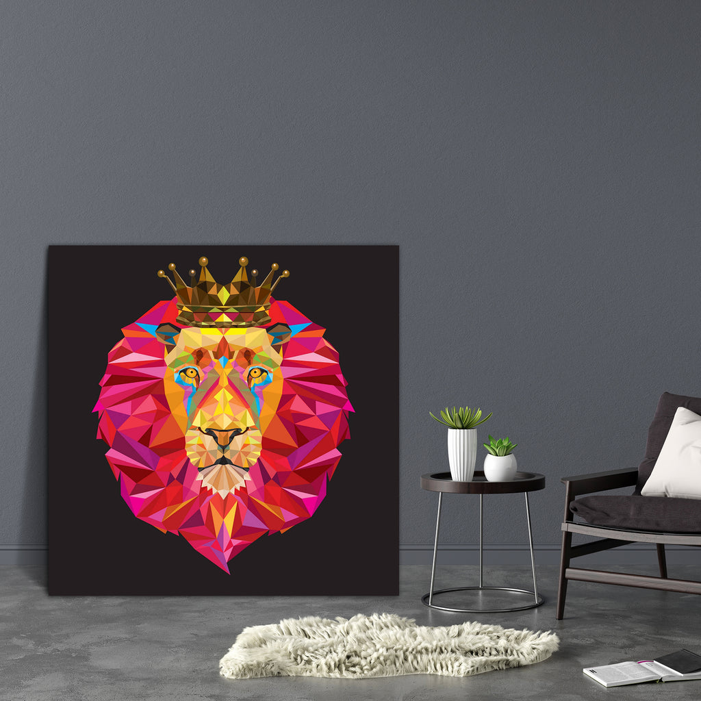 King Lion Head Canvas Painting Synthetic Frame-Paintings MDF Framing-AFF_FR-IC 5003405 IC 5003405, African, Animals, Digital, Digital Art, Education, Geometric, Geometric Abstraction, Graphic, Icons, Illustrations, Nature, Patterns, Scenic, Schools, Signs, Signs and Symbols, Sports, Symbols, Universities, king, lion, head, canvas, painting, synthetic, frame, crown, africa, animal, lions, tattoo, crowns, background, cat, color, colorful, design, dimond, face, high, icon, illustration, isolated, logos, mammal