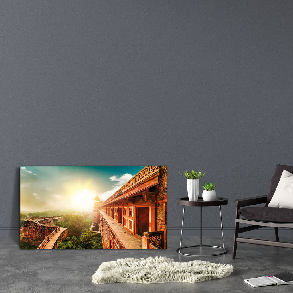 Agra Fort India Canvas Painting Synthetic Frame - Paintings MDF Framing - ArtzFolio.com