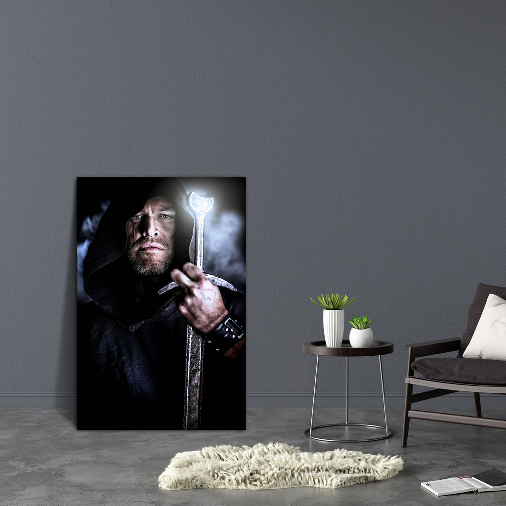 Historical Fantasy Canvas Painting Synthetic Frame-Paintings MDF Framing-AFF_FR-IC 5003419 IC 5003419, Ancient, Art and Paintings, Black, Black and White, Cars, Fantasy, Historical, Individuals, Medieval, People, Portraits, Vintage, Metallic, canvas, painting, synthetic, frame, warrior, knight, sword, knights, warriors, fighter, antique, armor, art, brave, brutal, cape, character, cloak, costume, european, face, handsome, harsh, hero, history, hood, iron, legend, magical, male, man, masculine, mature, monk,