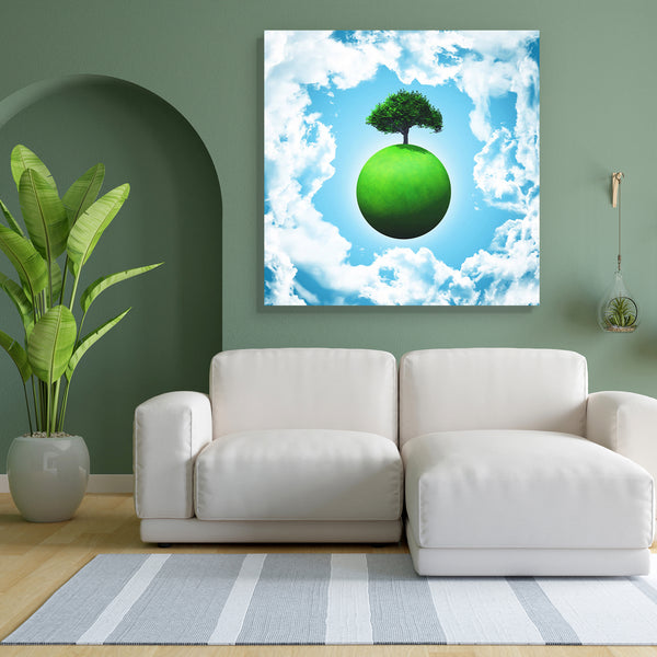 Grassy Globe With Tree D1 Canvas Painting Synthetic Frame-Paintings MDF Framing-AFF_FR-IC 5003427 IC 5003427, 3D, Abstract Expressionism, Abstracts, Astronomy, Cosmology, Illustrations, Landscapes, Nature, Scenic, Science Fiction, Semi Abstract, Space, grassy, globe, with, tree, d1, canvas, painting, for, bedroom, living, room, engineered, wood, frame, abstract, clouds, earth, fictional, green, trees, illustration, landscape, planet, render, science, fiction, sky, summer, artzfolio, wall decor for living ro