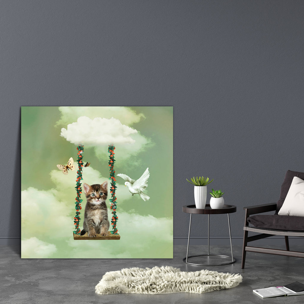 Cat In A Hammock Canvas Painting Synthetic Frame-Paintings MDF Framing-AFF_FR-IC 5003448 IC 5003448, Art and Paintings, Baby, Birds, Books, Botanical, Children, Digital Art, Floral, Flowers, Kids, Love, Nature, Romance, Scenic, cat, in, a, hammock, canvas, painting, synthetic, frame, bird, butterfly, clouds, digital, art, dove, imagination, innocence, kitty, moon, pigeon, sky, story, book, swing, artzfolio, wall decor for living room, wall frames for living room, frames for living room, wall art, canvas pai