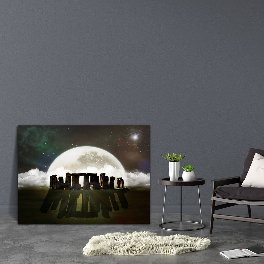 Stonehenge In A Night Canvas Painting Synthetic Frame-Paintings MDF Framing-AFF_FR-IC 5003450 IC 5003450, Ancient, Art and Paintings, Digital Art, Historical, Landscapes, Marble and Stone, Medieval, Nature, Scenic, Stars, Vintage, stonehenge, in, a, night, canvas, painting, synthetic, frame, aged, antique, clouds, construction, digital, art, history, landscape, legend, moon, mystery, myth, nebula, rocks, ruins, scene, shadows, sky, stones, artzfolio, wall decor for living room, wall frames for living room, 